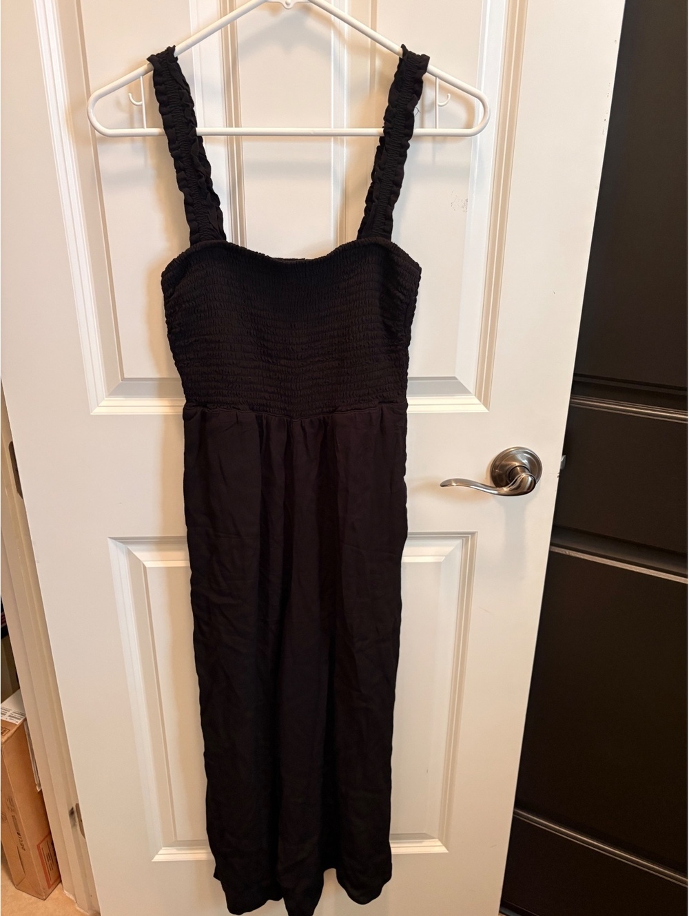 Wilfred Black Smocked Jumpsuit Sleeveless Relaxed Fit Small